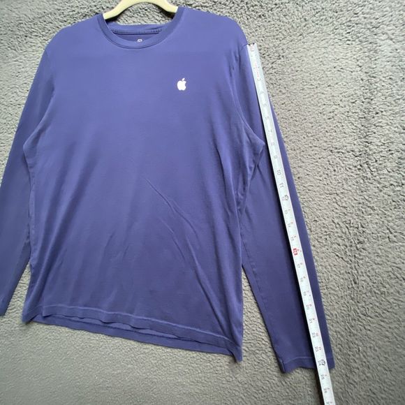 Apple Shirt Mens Medium Blue Macintosh Mac Employee Genius Uniform Long Sleeve - Picture 9 of 16
